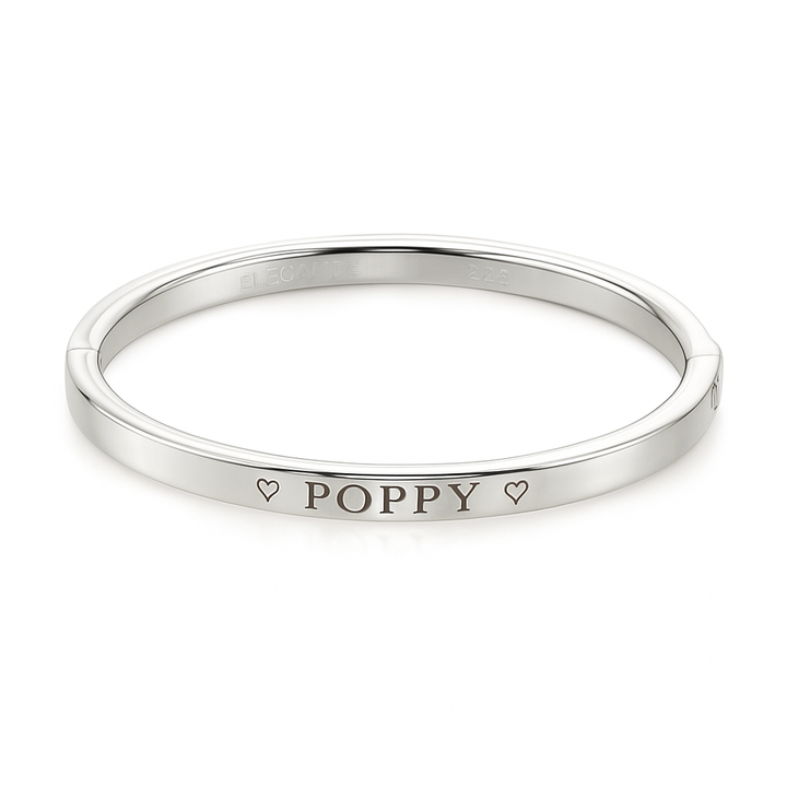 Customizable Child’s Engraved Bangle with Secure Clasp