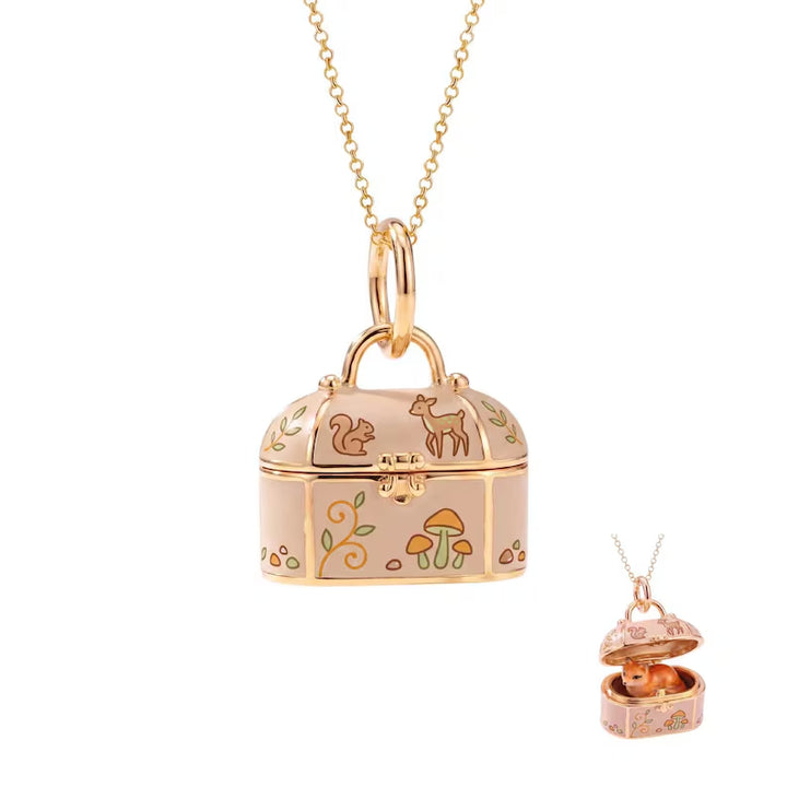 Cute Animal Enamel Treasure Box Necklace