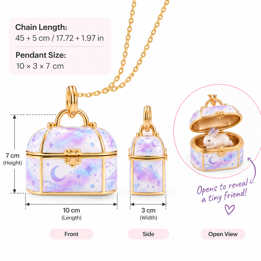 Cute Animal Enamel Treasure Box Necklace