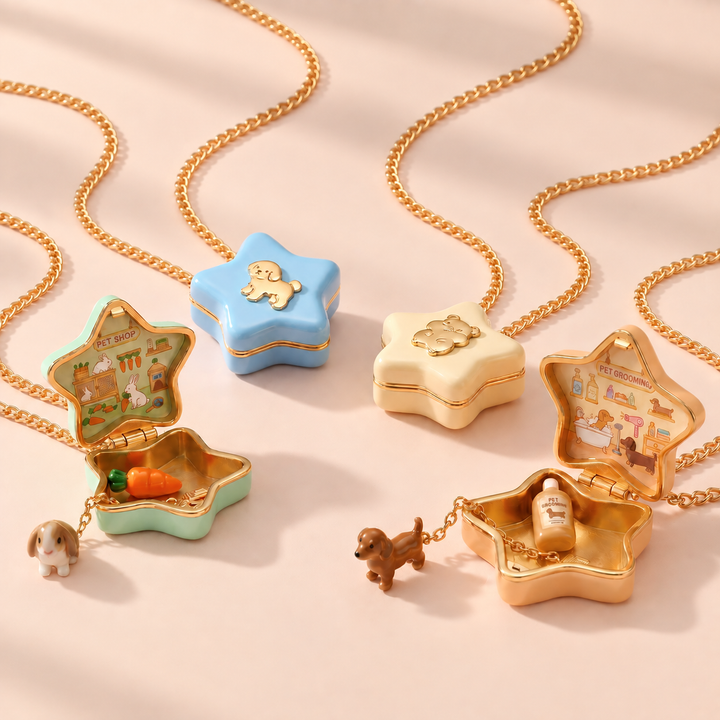 Cute Animal Star Locket Necklace