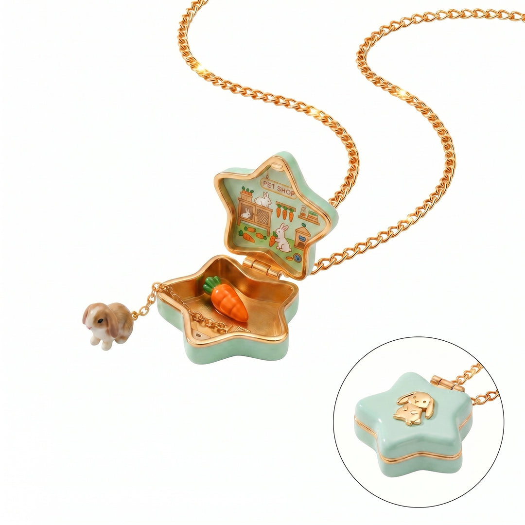 Cute Animal Star Locket Necklace