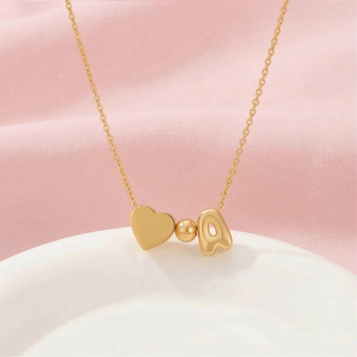 Girls’ Personalized Initial Necklace with Heart Charm