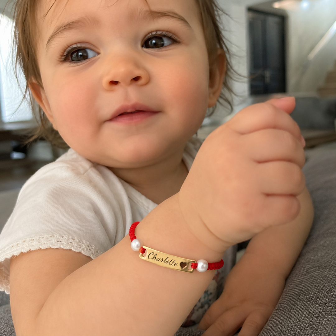 Bracelet personnalisé en cordon rouge tissé à la main pour filles 