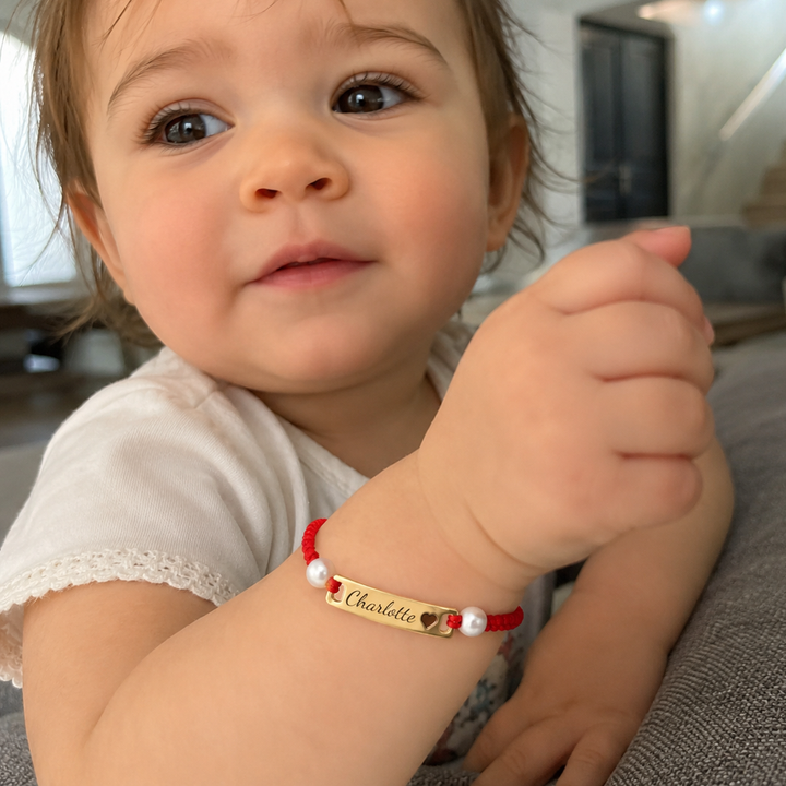 Bracelet personnalisé en cordon rouge tissé à la main pour filles 