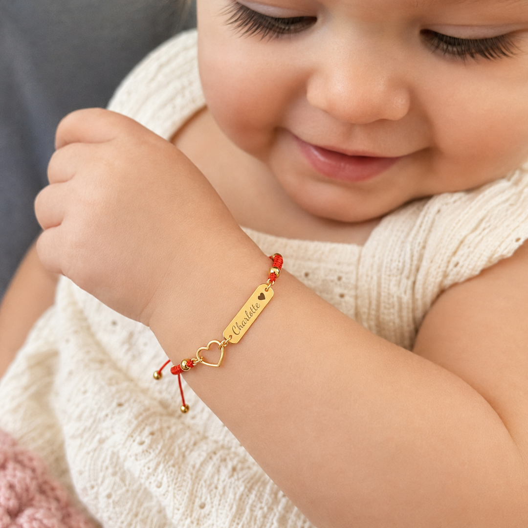 Personalized Baby Name Guardian Bracelet – Red String for Protection & Blessing
