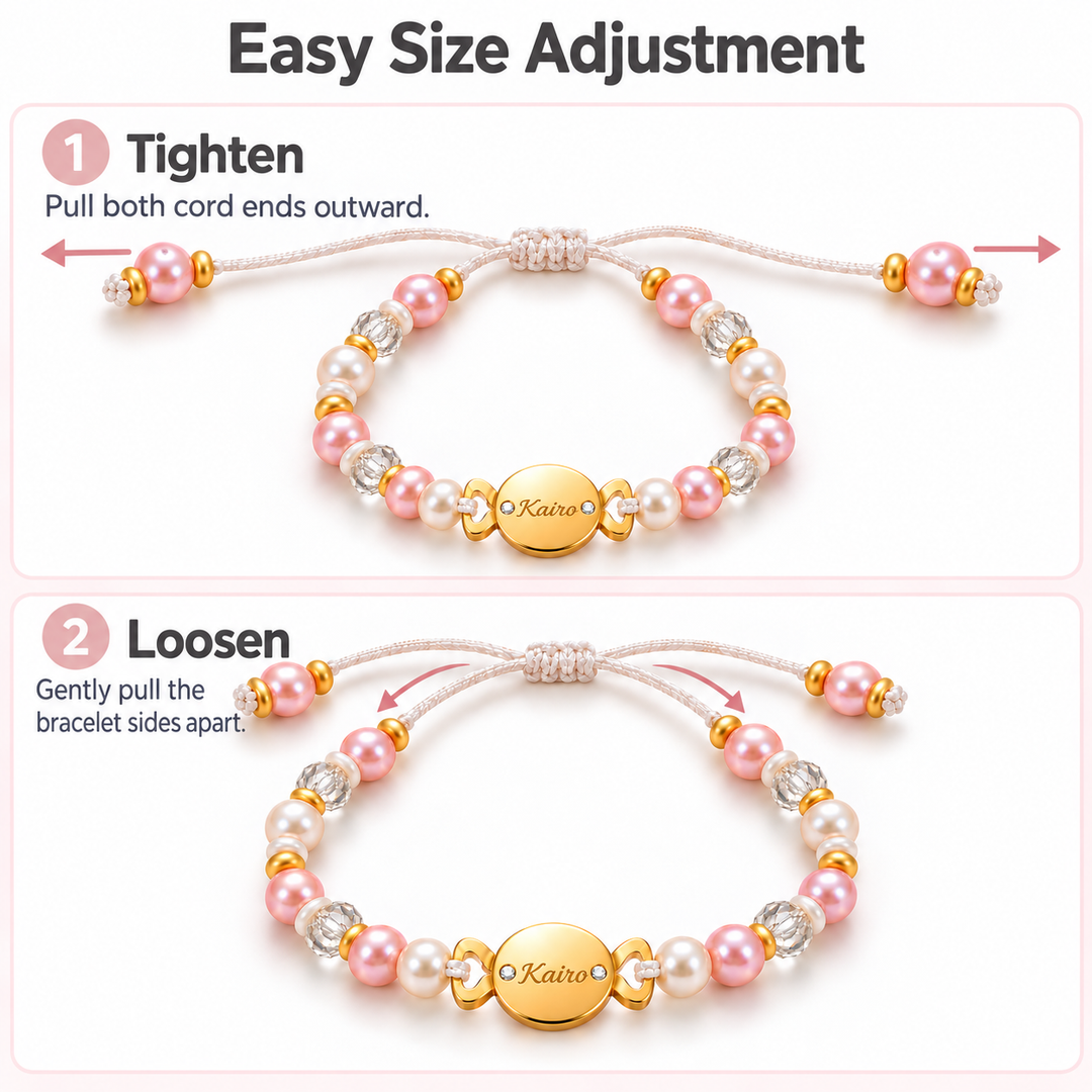 Personalized Baby Name Adjustable Candy Beaded Bracelet