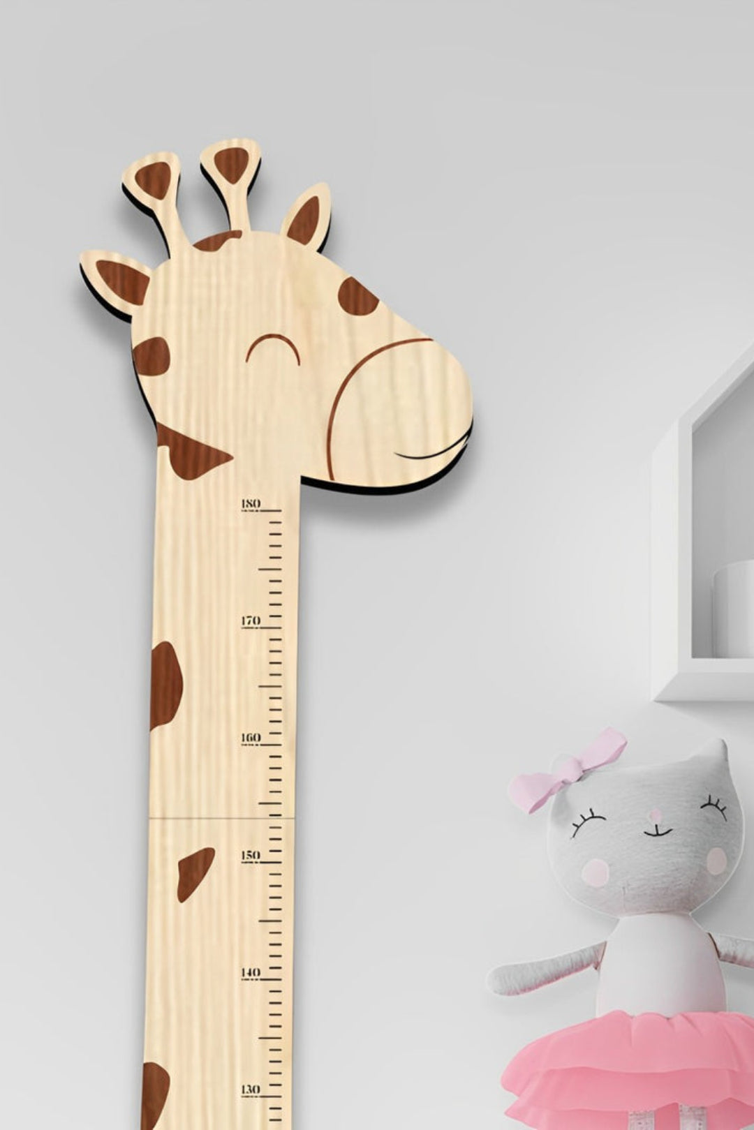 Personalized Wooden Giraffe Growth Chart Height Ruler - Details