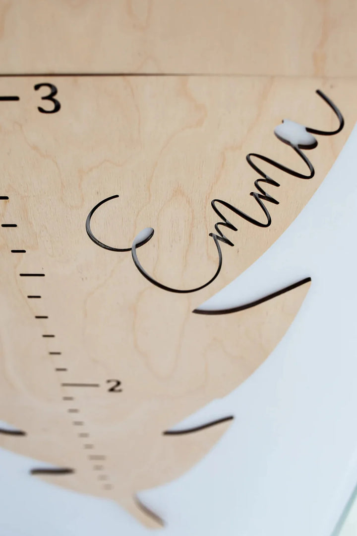 Personalized Wooden Growth Chart Ruler - Leaf