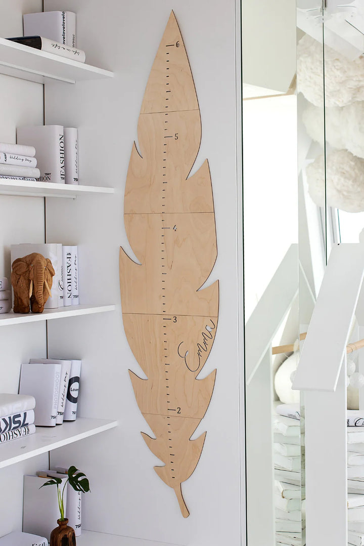 Personalized Wooden Growth Chart Ruler - Leaf