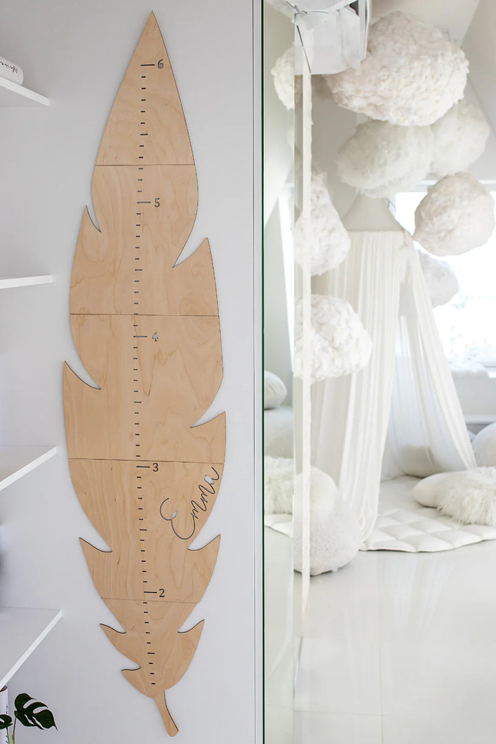 Personalized Wooden Growth Chart Ruler - Leaf