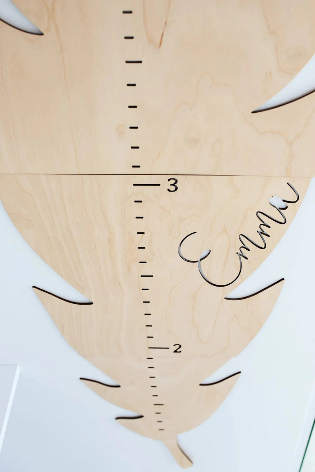 Personalized Wooden Growth Chart Ruler - Leaf