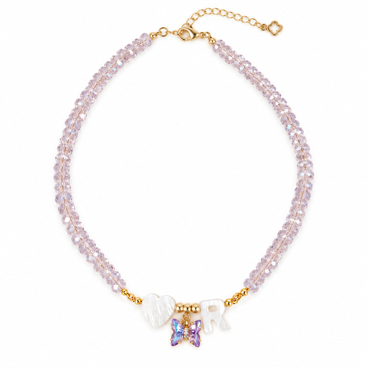 Personalized Birthstone Butterfly Initial Necklace for Girls