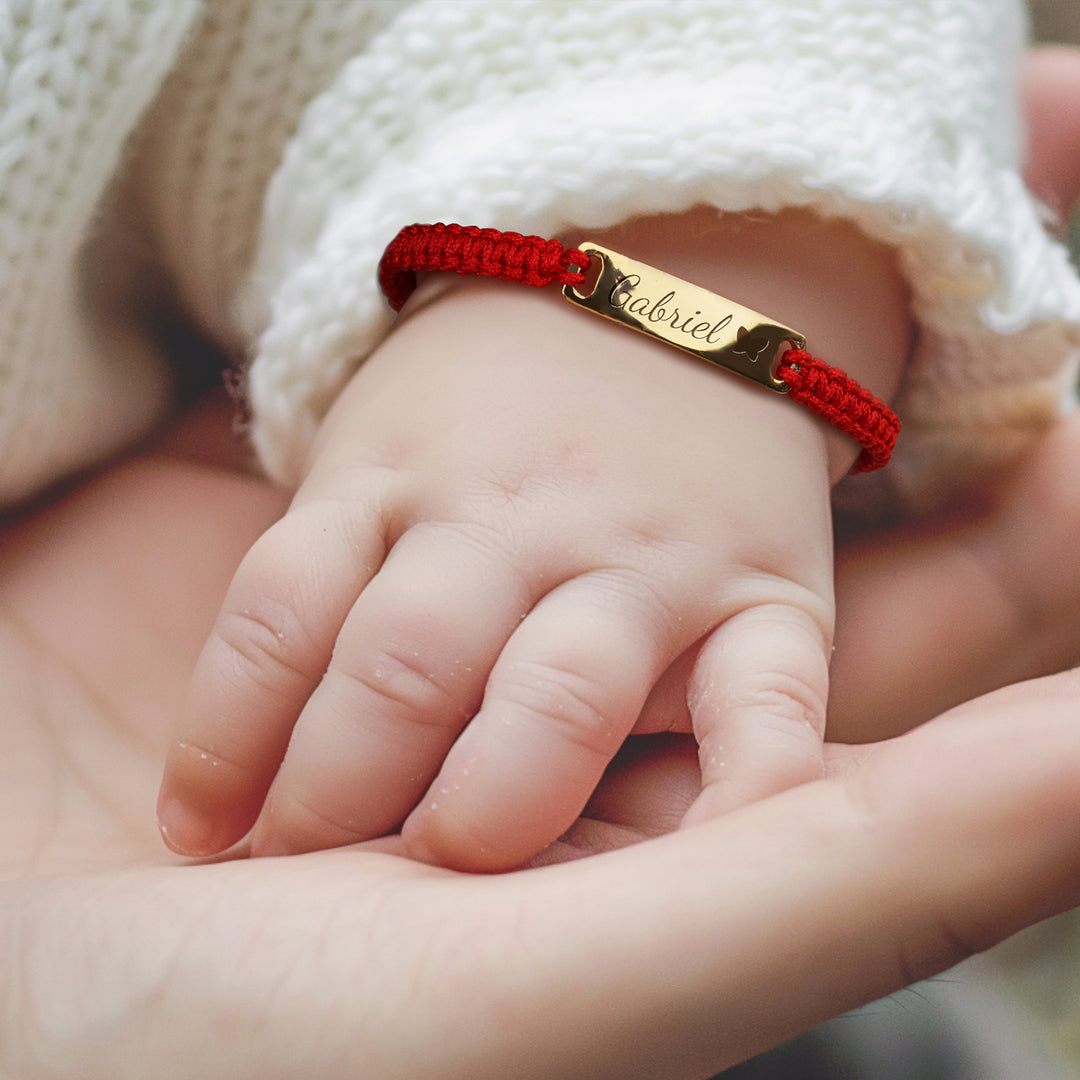 Personalized Handmade Braided Cord Child ID Bracelet