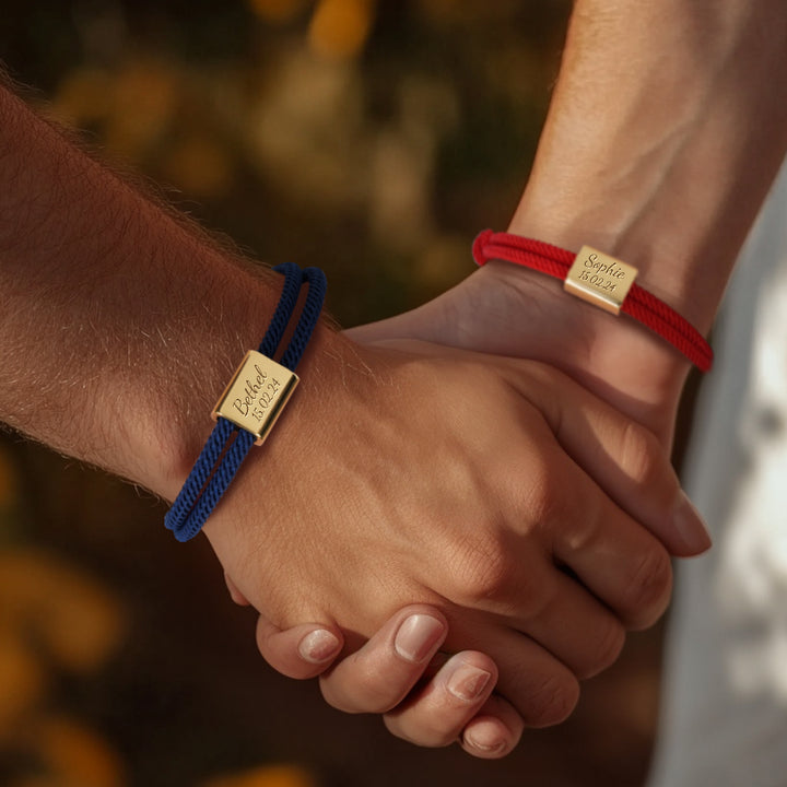 Bracelet en corde pour bébé fait main et gravé sur mesure 