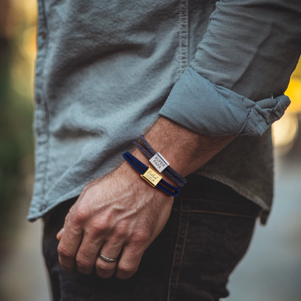 Bracelet en corde pour bébé fait main et gravé sur mesure 