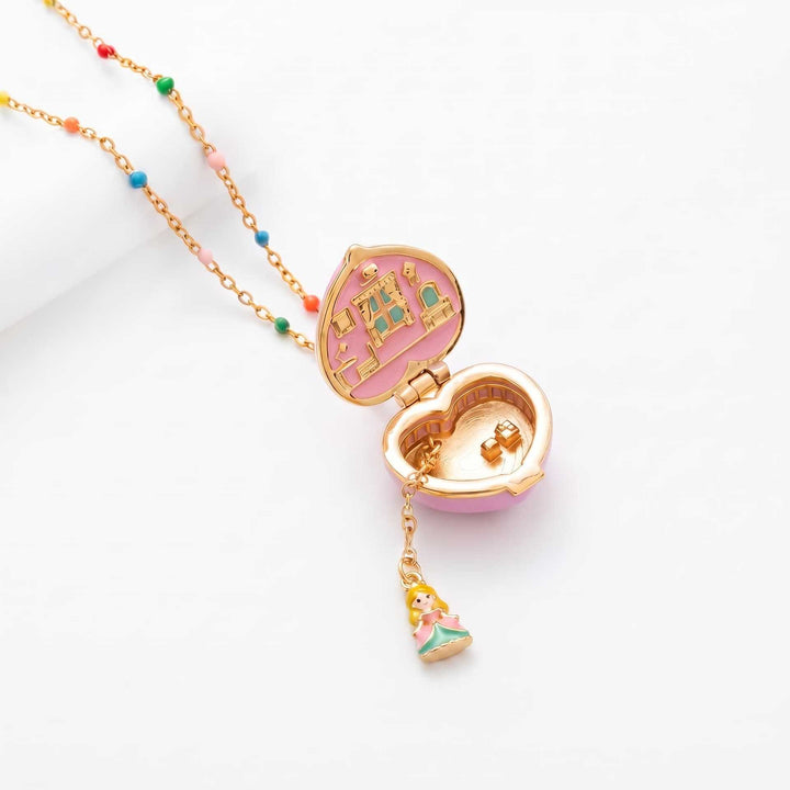 Magical Heart Locket Necklace with Fairy Charms