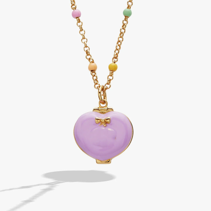 Magical Heart Locket Necklace with Fairy Charms