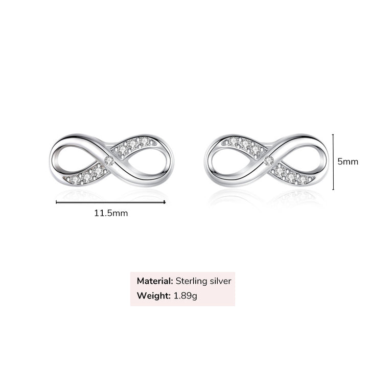 Sterling Silver Infinity Girls Stud Earrings