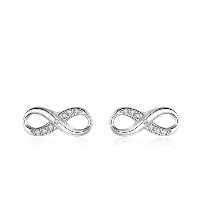 Sterling Silver Infinity Girls Stud Earrings