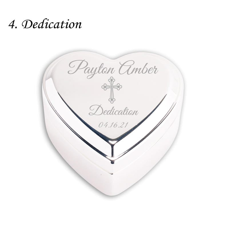 Personalized Baby Baptism or Christening Heart Jewelry Box