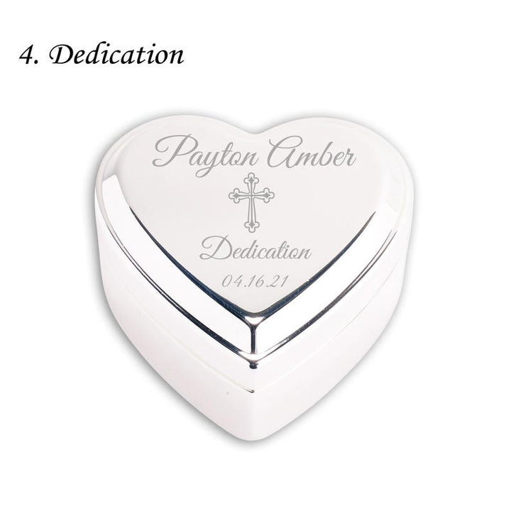 Personalized Baby Baptism or Christening Heart Jewelry Box