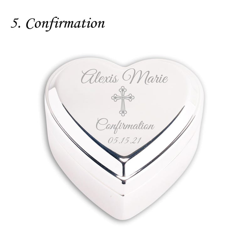 Personalized Baby Baptism or Christening Heart Jewelry Box