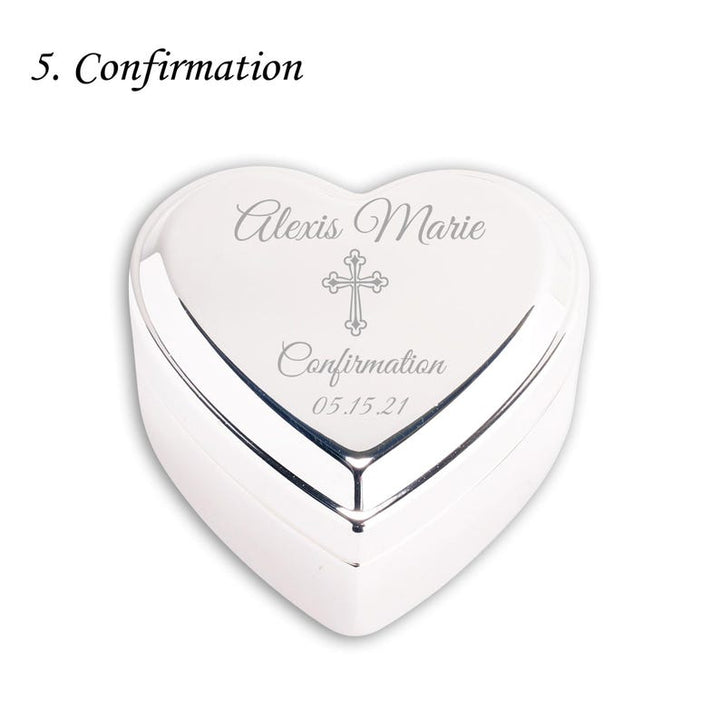 Personalized Baby Baptism or Christening Heart Jewelry Box