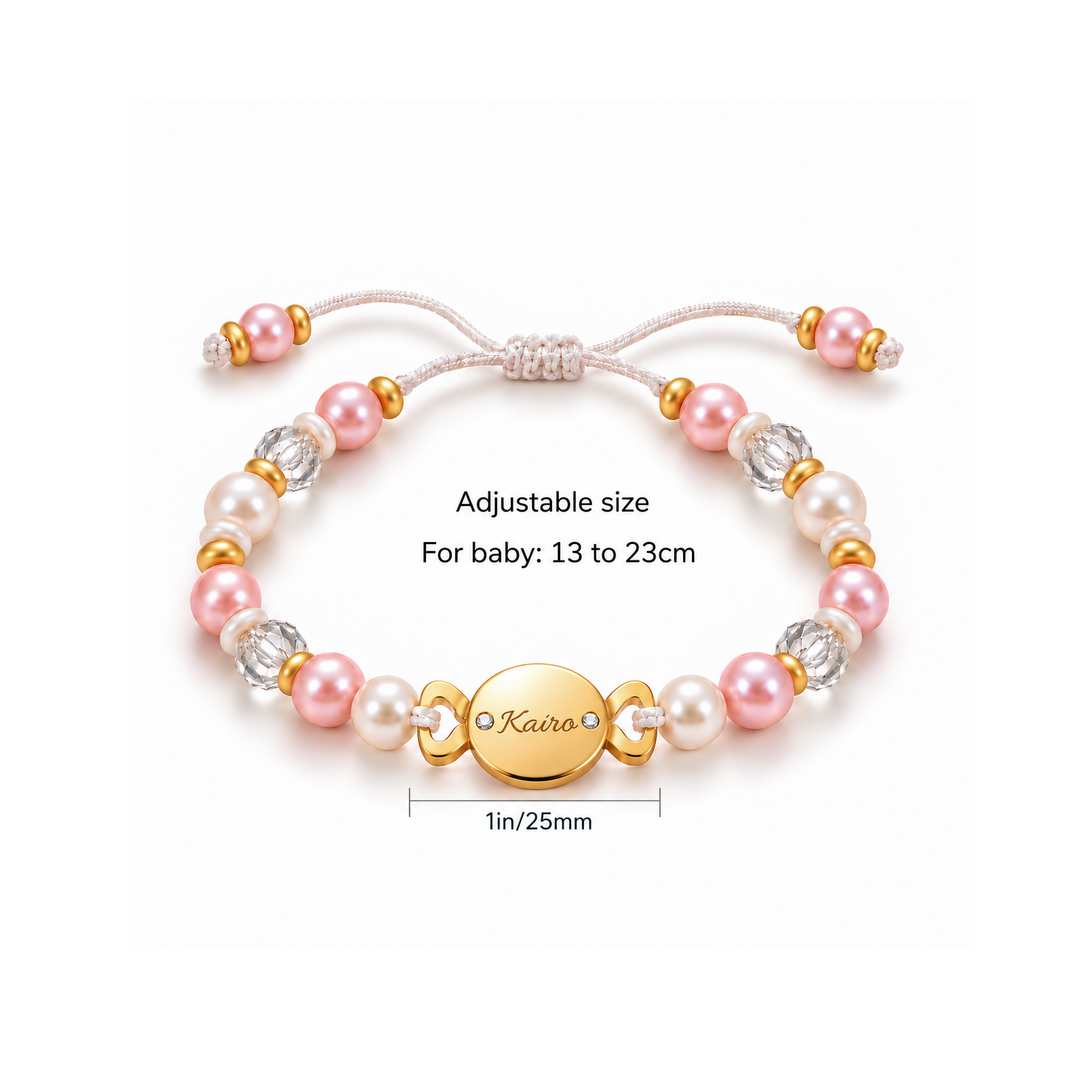 Personalized Baby Name Adjustable Candy Beaded Bracelet