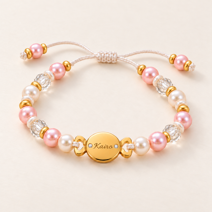 Personalized Baby Name Adjustable Candy Beaded Bracelet