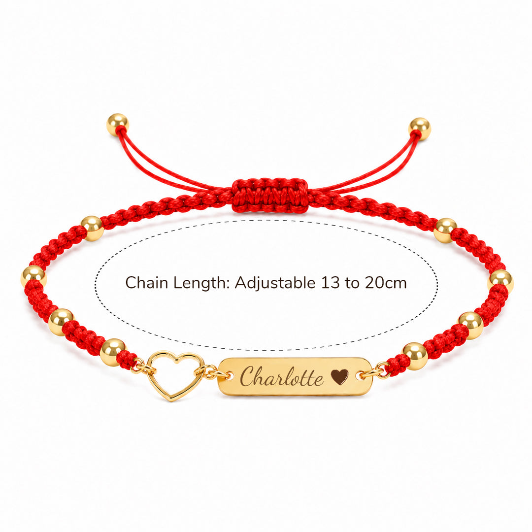 Personalized Baby Name Guardian Bracelet – Red String for Protection & Blessing