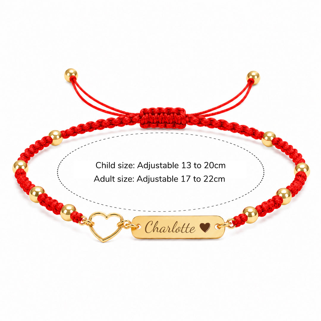 Personalized Baby Name Guardian Bracelet – Red String for Protection & Blessing