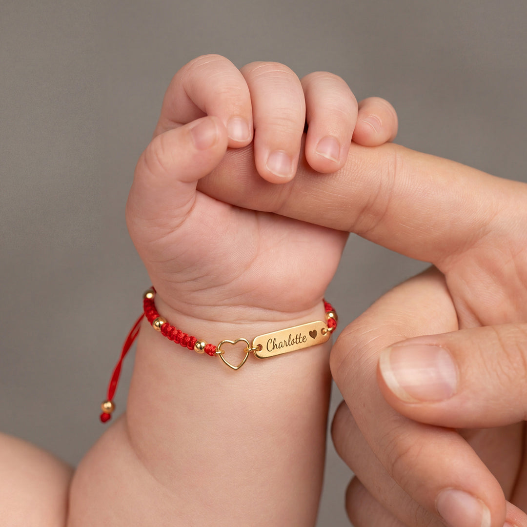 Personalized Baby Name Guardian Bracelet – Red String for Protection & Blessing