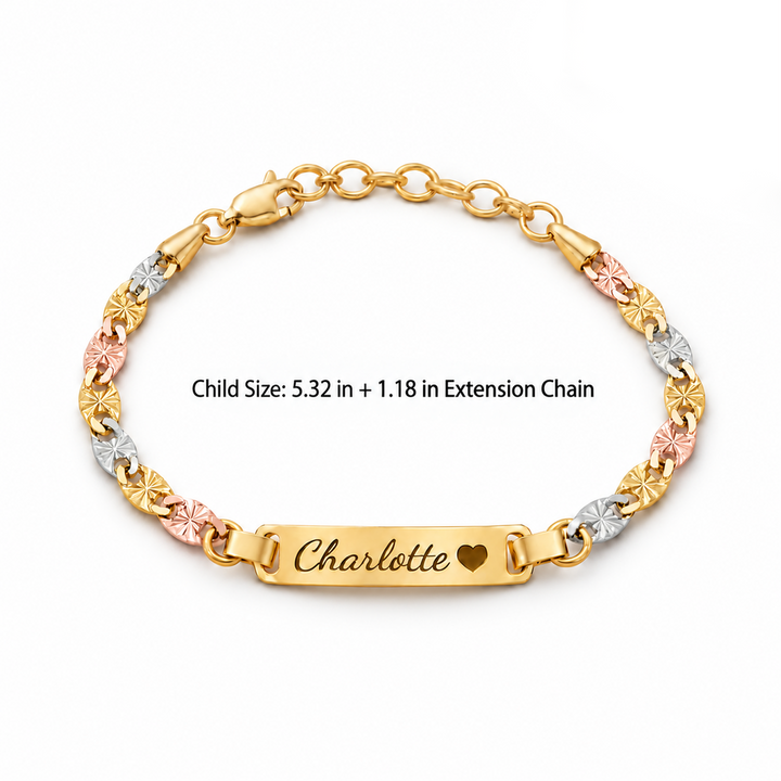 Personalized Baby Tri-Tone Starburst Name Bracelet