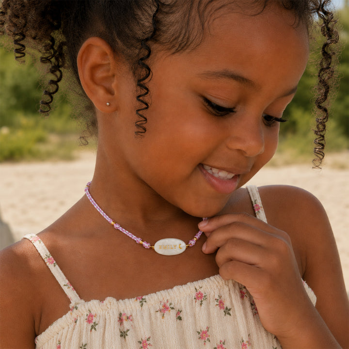 Personalized Braided Cord Shell Name Necklace