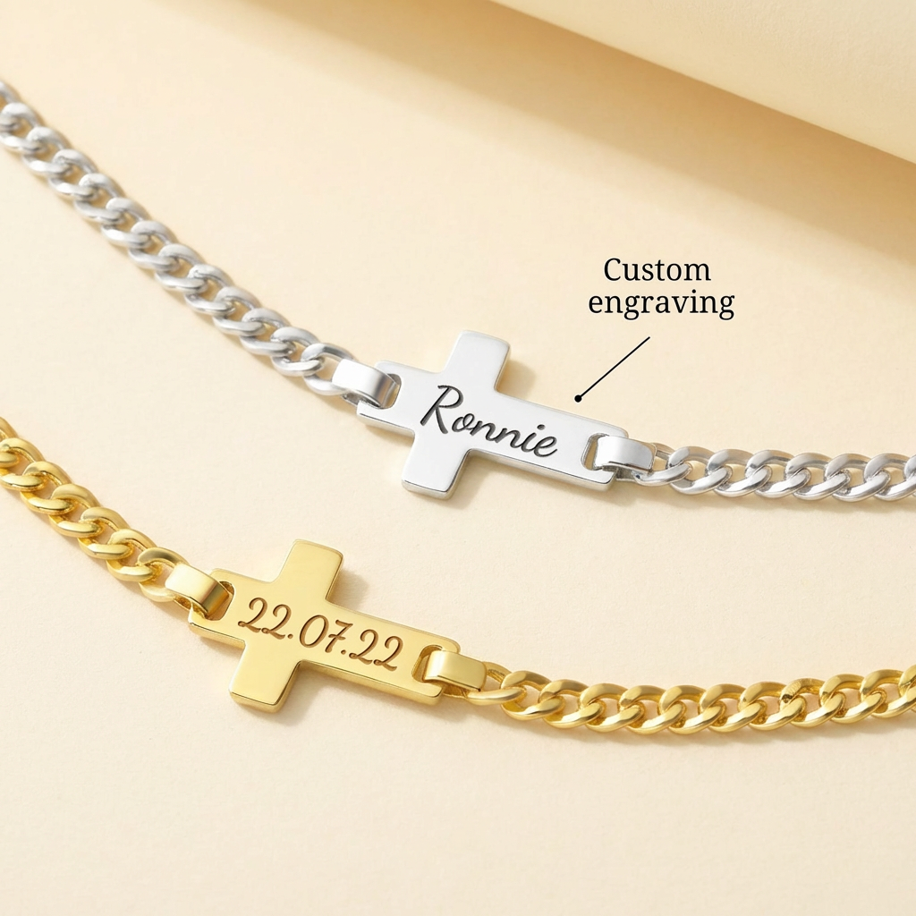 Personalisiertes Kinder-Namenskreuz-Armband