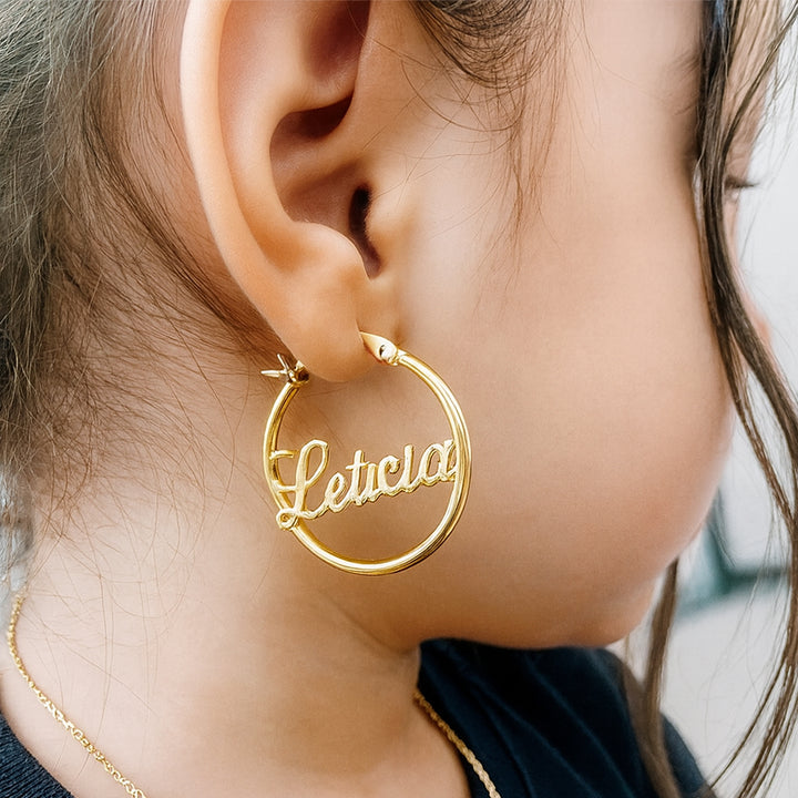 Personalized Children's Name Hoop Earrings