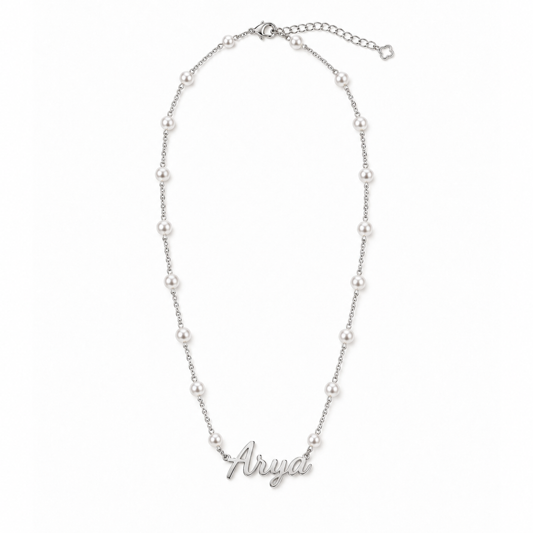 Personalized Dainty Pearl Name Bracelet for Baby