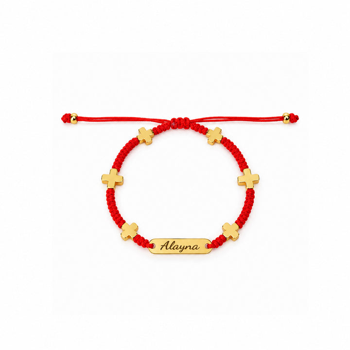Personalized Girls Name Anklet with Colorful Braided Cord & Charm