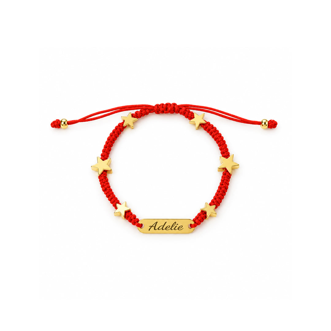 Personalized Girls Name Anklet with Colorful Braided Cord & Charm