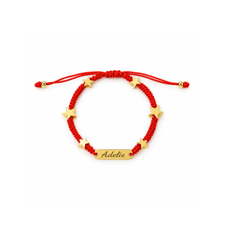 Personalized Girls Name Anklet with Colorful Braided Cord & Charm