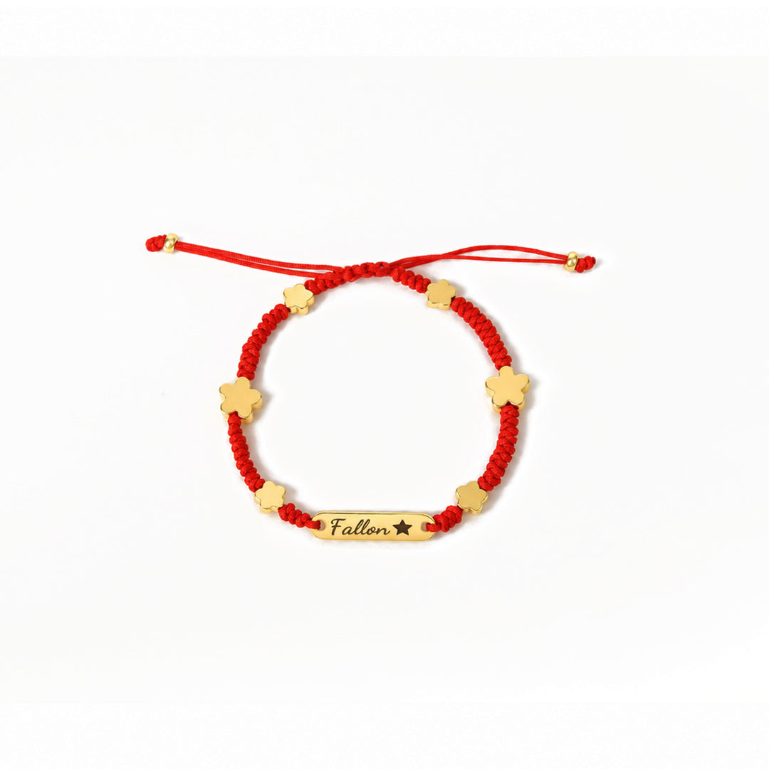 Personalized Girls Name Anklet with Colorful Braided Cord & Charm