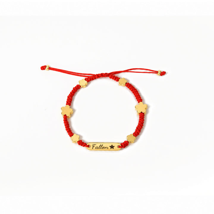 Personalized Girls Name Anklet with Colorful Braided Cord & Charm