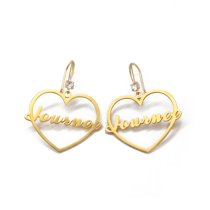 Personalized Heart Name Earrings