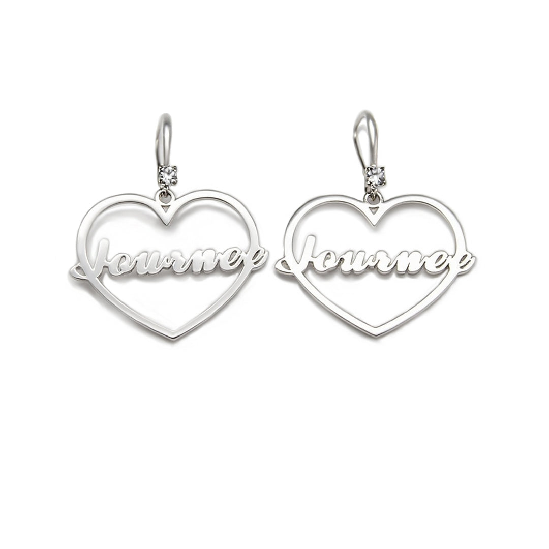 Personalized Heart Name Earrings