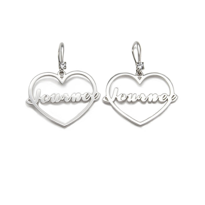 Personalized Heart Name Earrings