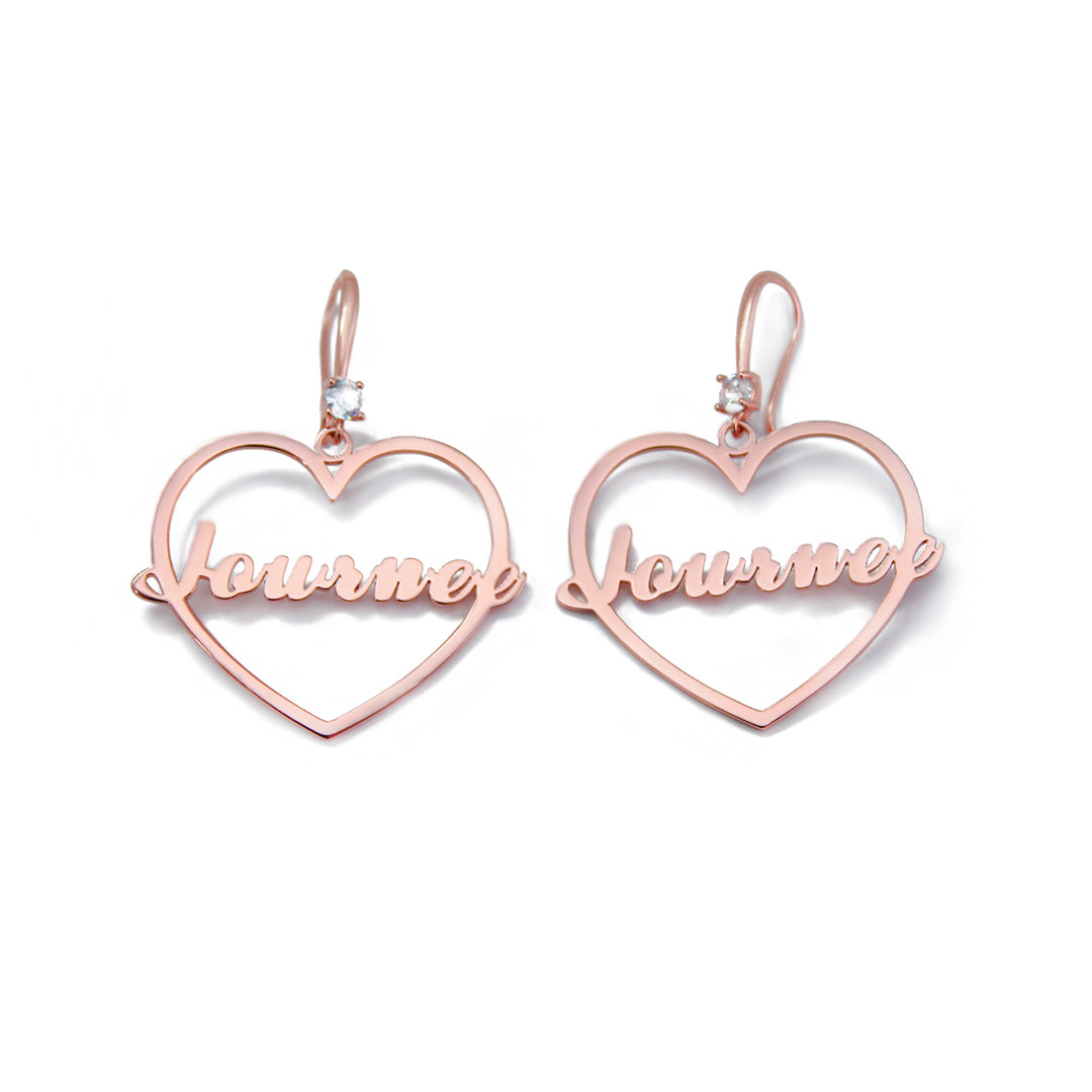 Personalized Heart Name Earrings