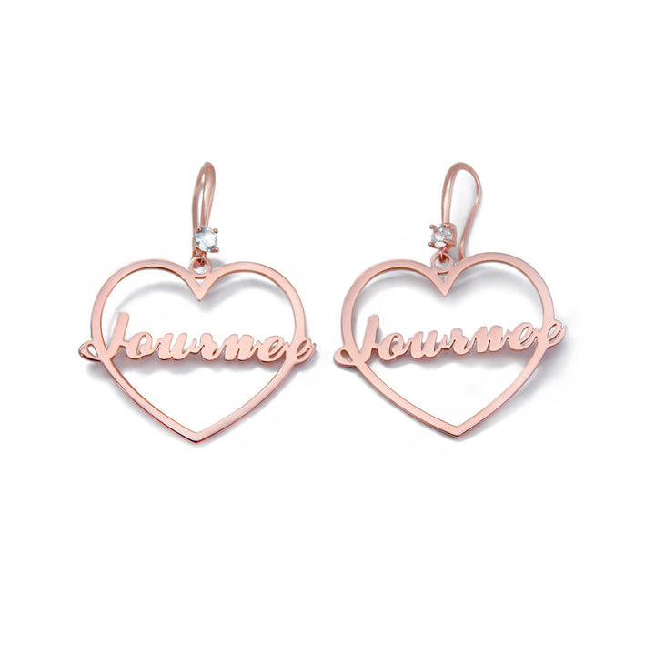 Personalized Heart Name Earrings