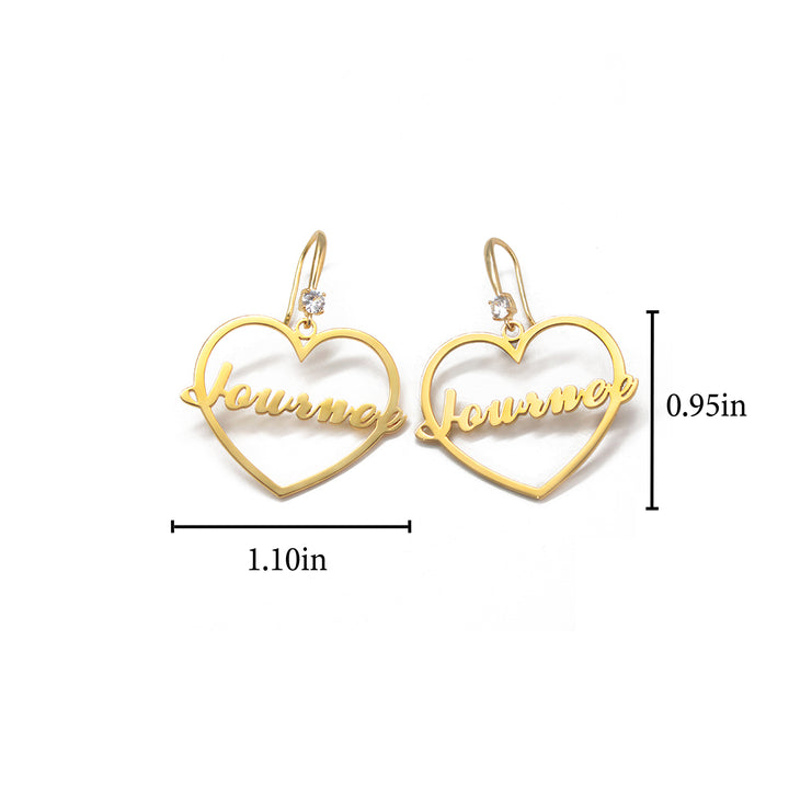 Personalized Heart Name Earrings