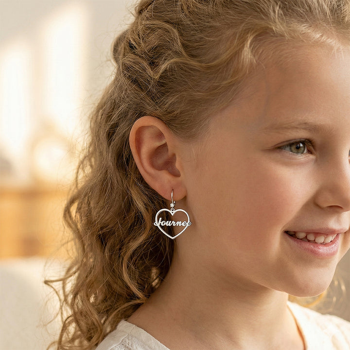 Personalized Heart Name Earrings