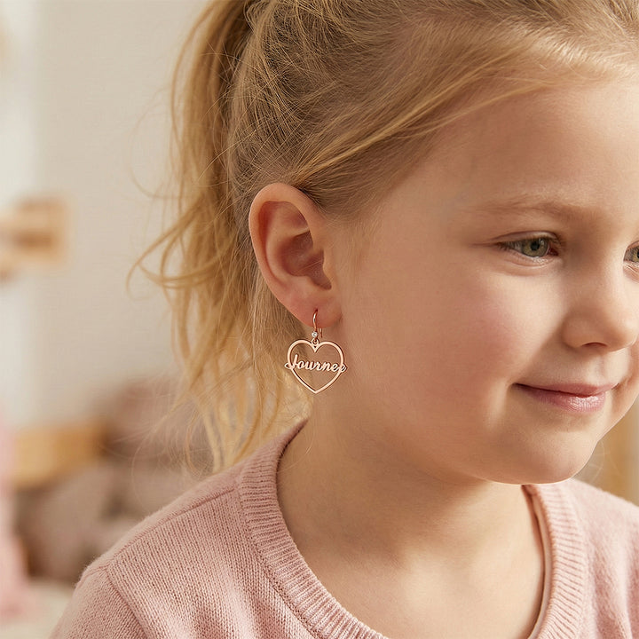 Personalized Heart Name Earrings